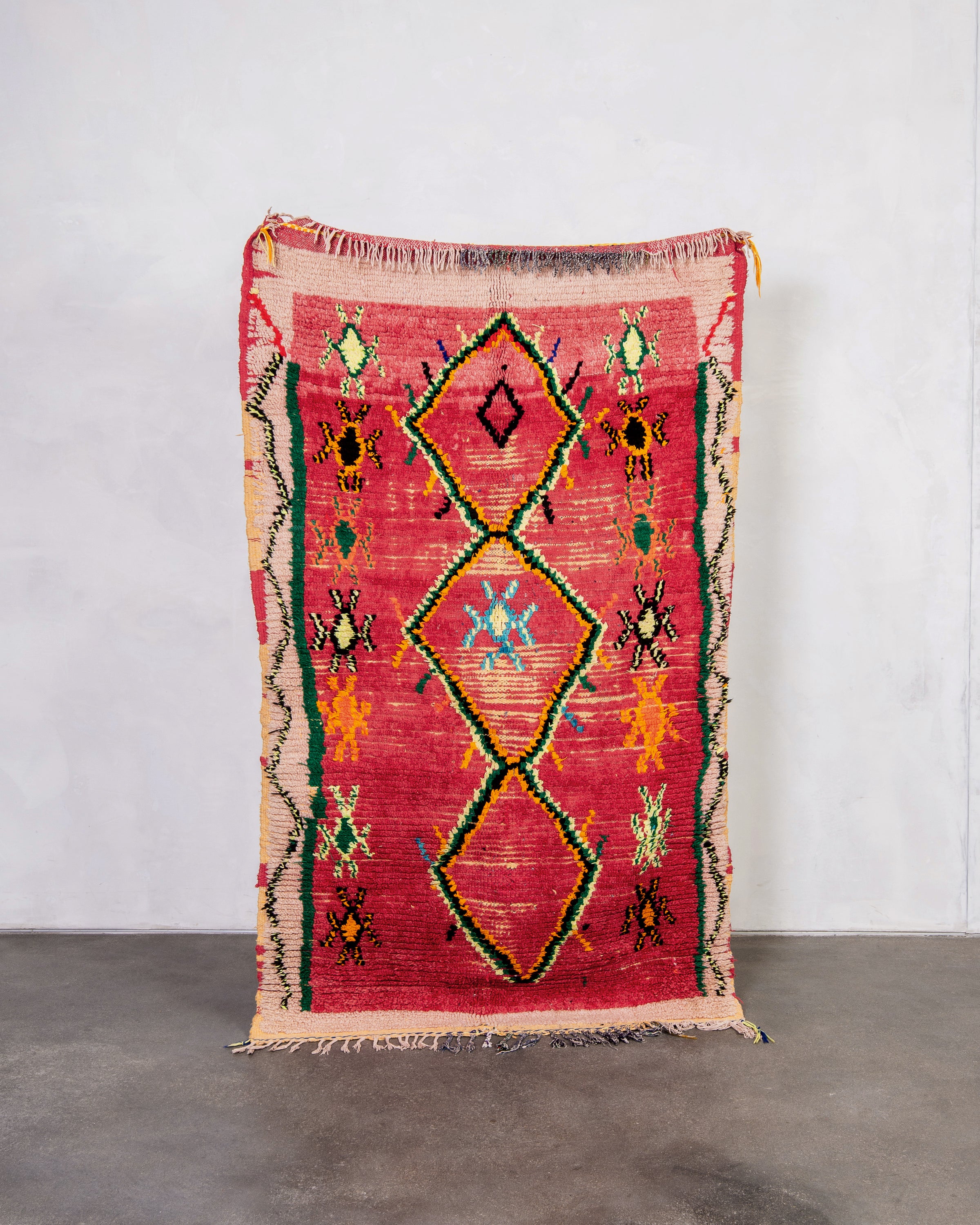 Modern designer handcrafted Berber rug from morocco Boujad with beautiful colors and patterns