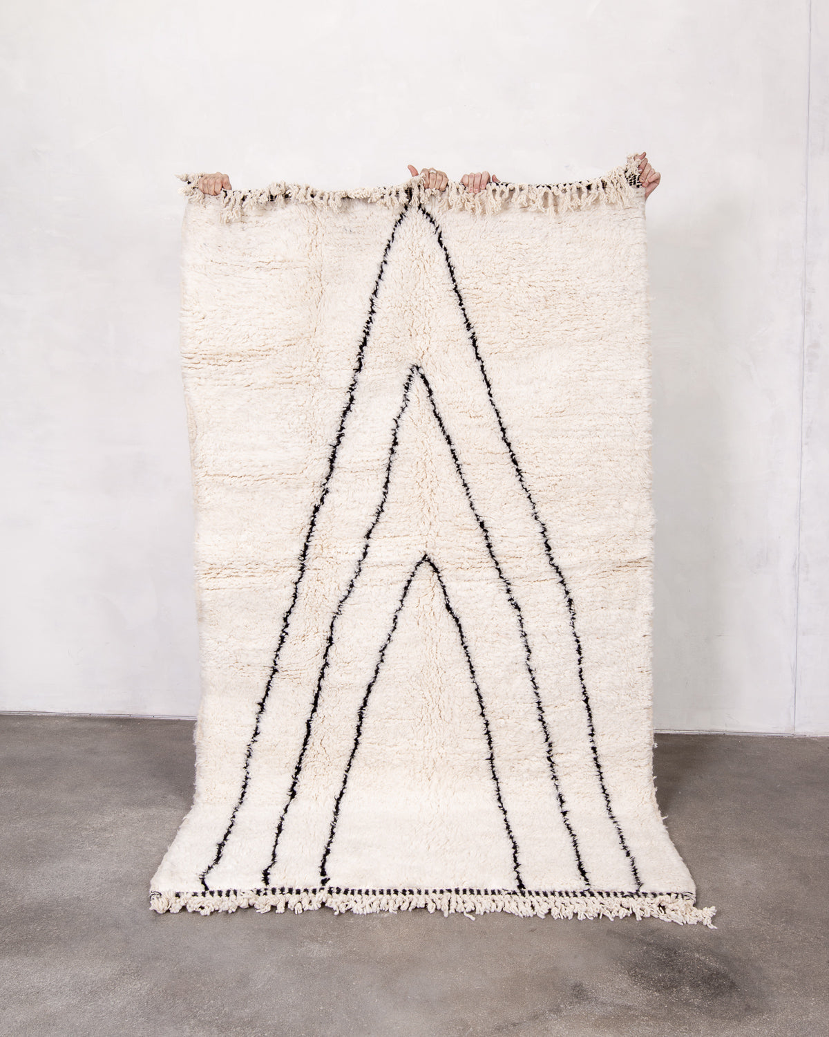 Modern designer handcrafted Berber rug from morocco Beniourain with beautiful colors and patterns