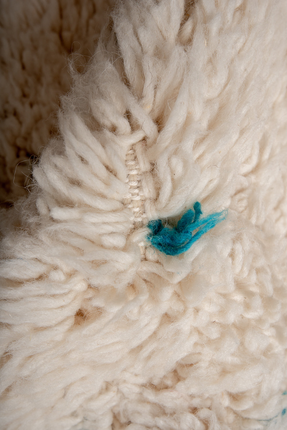 Modern, designer, handcrafted Berber rug from Morocco. Beniourain carpet with beautiful colours and patterns and fluffy wool texture. 