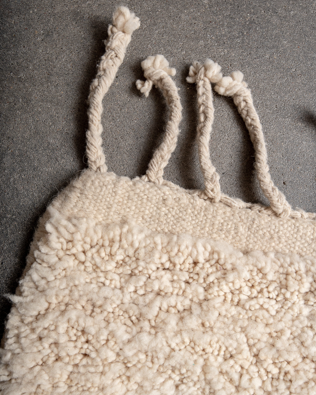 Modern, designer, handcrafted Berber rug from Morocco. Beniourain carpet with minimalist design, natural wool pile and a fluffy texture.