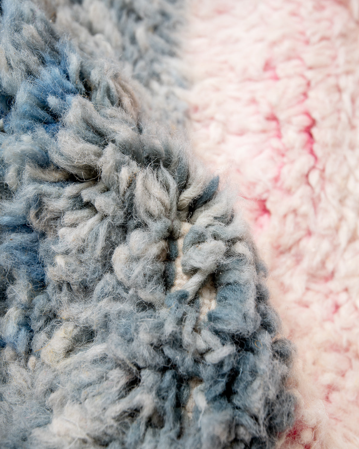 Modern, designer, handcrafted Berber runner rug from Morocco. Beniourain carpet with beautiful colours and patterns and fluffy wool texture.