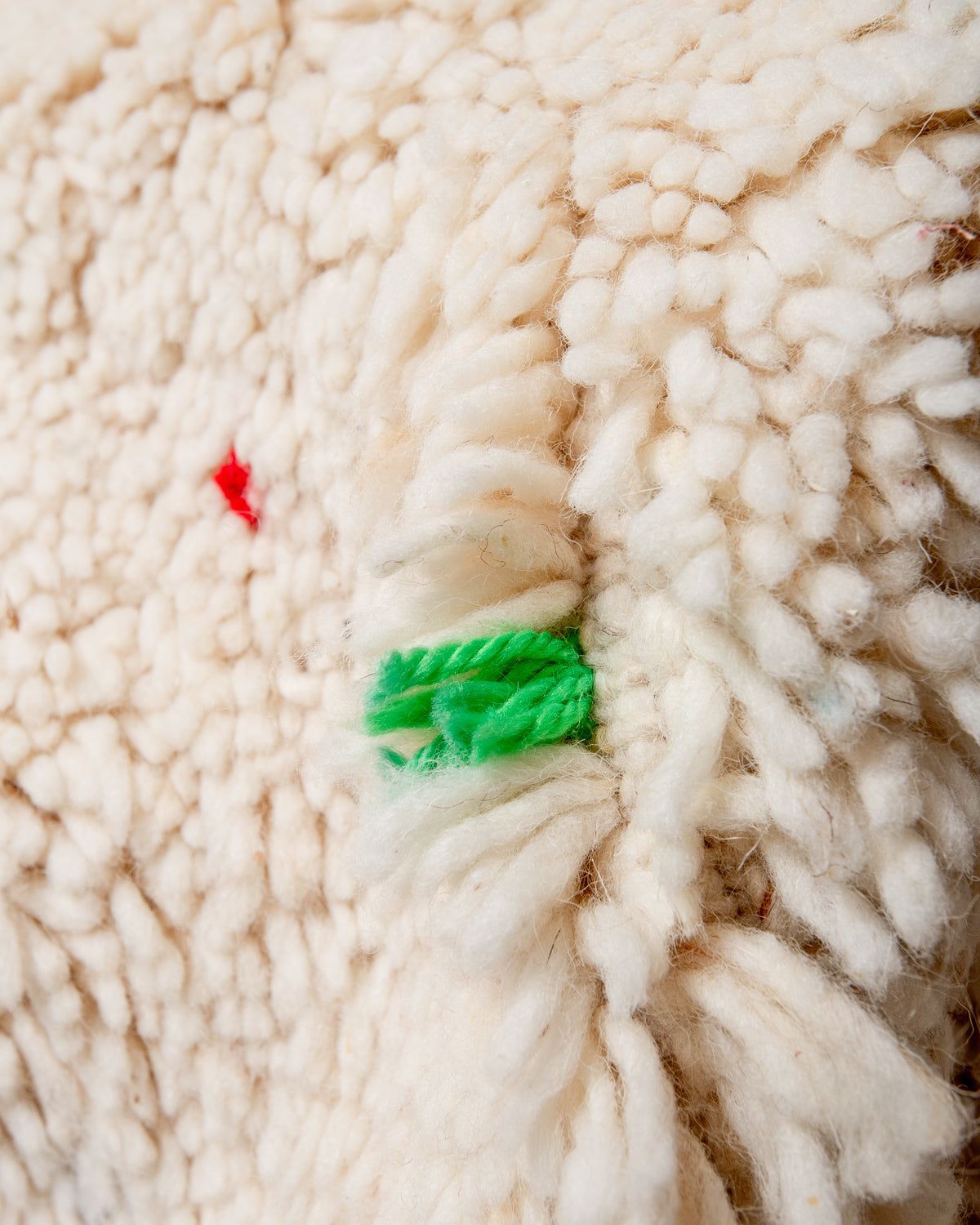 Modern, designer, handcrafted Berber rug from Morocco. Beniourain carpet with beautiful colours and patterns and fluffy wool texture.