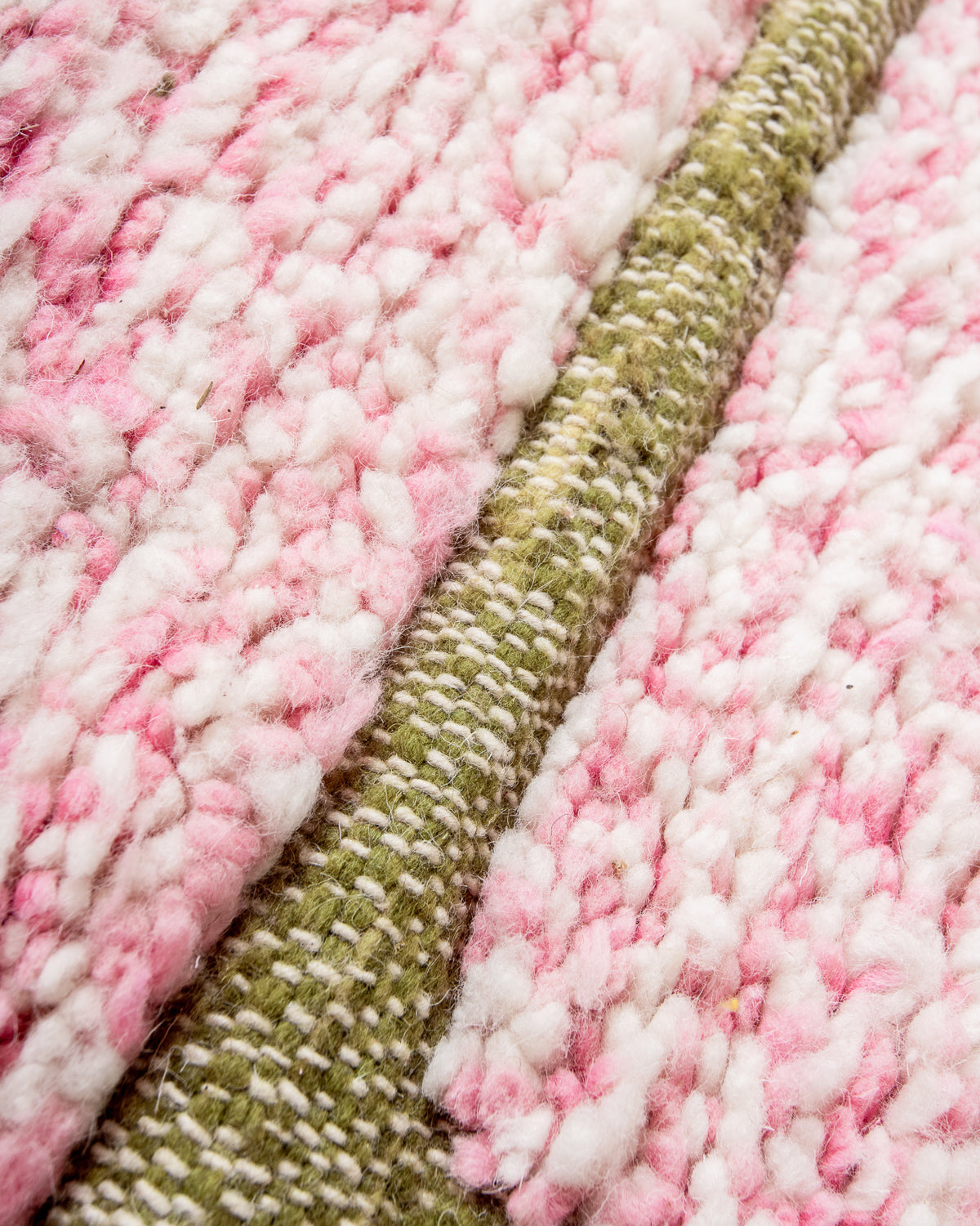 Modern, designer, handcrafted Berber rug from Morocco. Beniourain carpet with beautiful colours and patterns and fluffy wool texture.