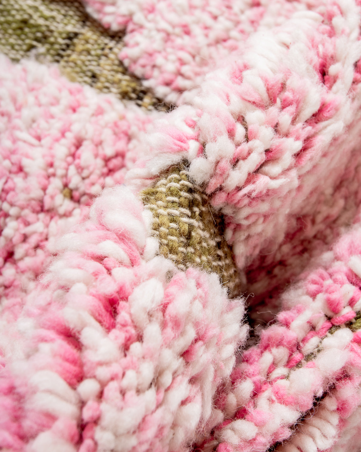 Modern, designer, handcrafted Berber rug from Morocco. Beniourain carpet with beautiful colours and patterns and fluffy wool texture.