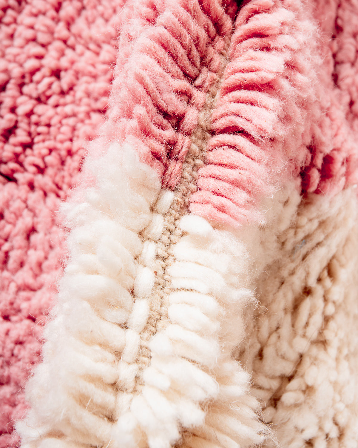 Modern, designer, handcrafted Berber rug from Morocco. Beniourain carpet with beautiful colours and patterns and fluffy wool texture. 