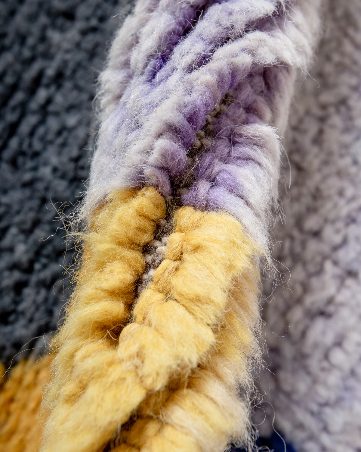 Modern, designer, handcrafted Berber rug from Morocco. Beniourain carpet with beautiful colours and patterns and fluffy wool texture. 