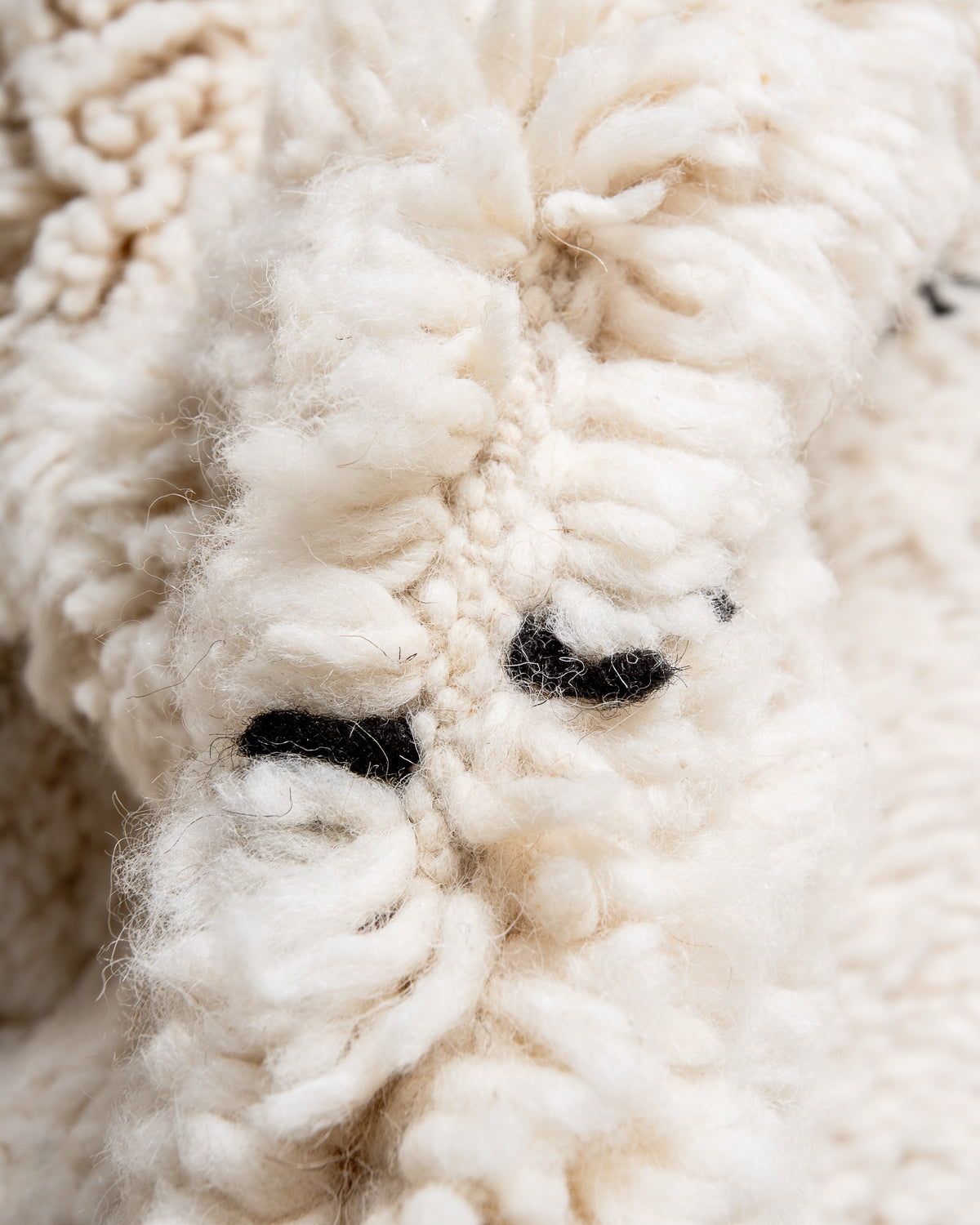 Modern, designer, handcrafted Berber rug from Morocco. Beniourain carpet with minimalist design, natural wool pile and a fluffy texture.