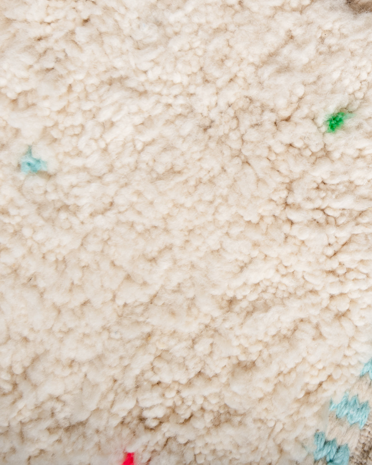 Modern, designer, handcrafted Berber rug from Morocco. Beniourain carpet with beautiful colours and patterns and fluffy wool texture. 