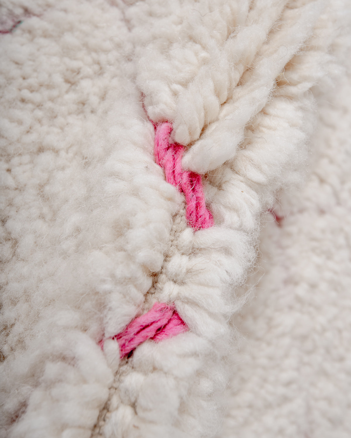 Modern, designer, handcrafted Berber rug from Morocco. Beniourain carpet with beautiful colours and patterns and fluffy wool texture. 