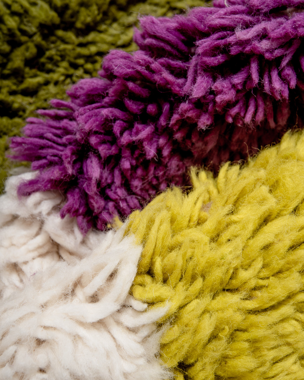 Modern, designer, handcrafted Berber rug from Morocco. Beniourain carpet with beautiful colours and patterns and fluffy wool texture.