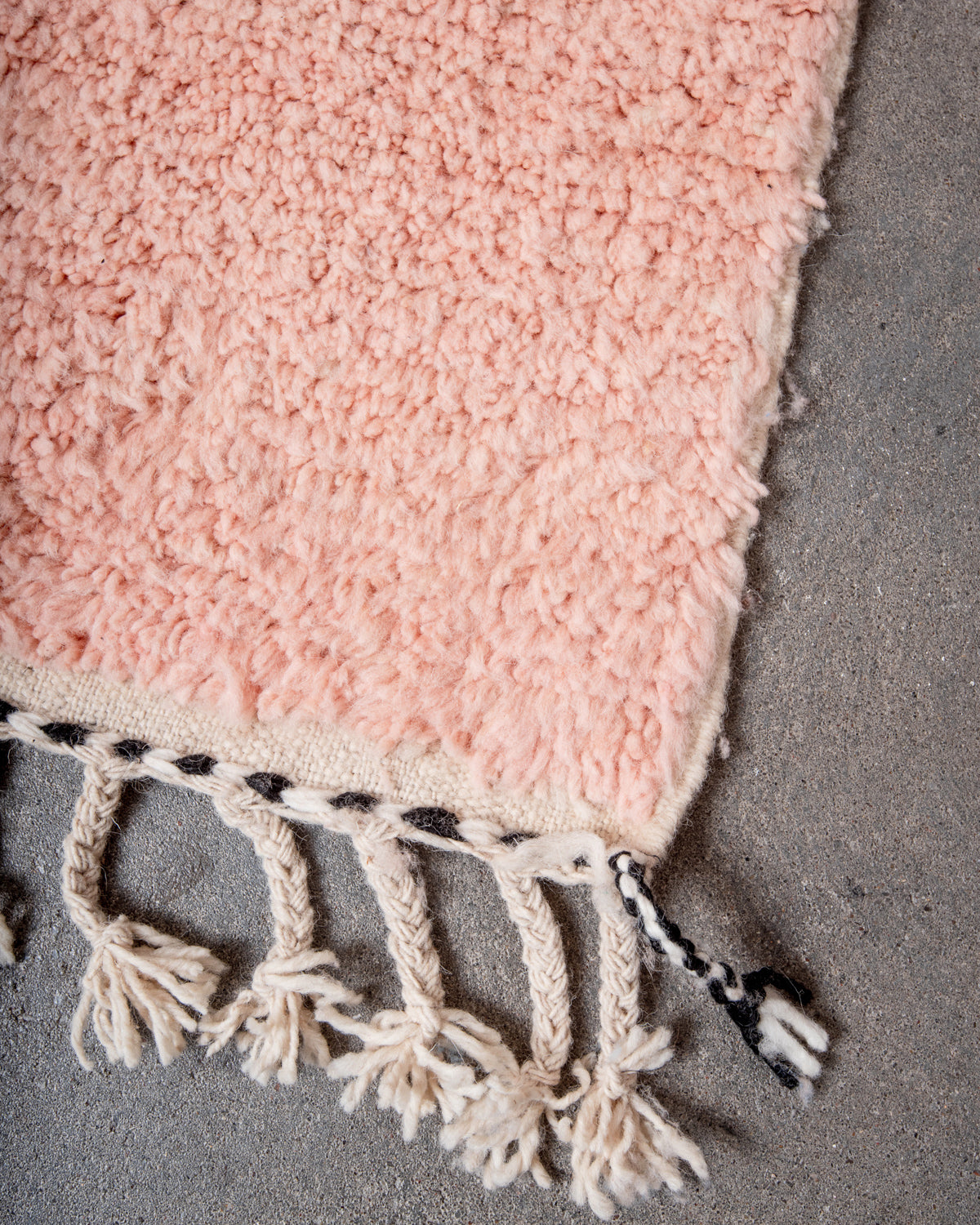 Modern, designer, handcrafted Berber rug from Morocco. Beniourain carpet with beautiful colours and patterns and fluffy wool texture.