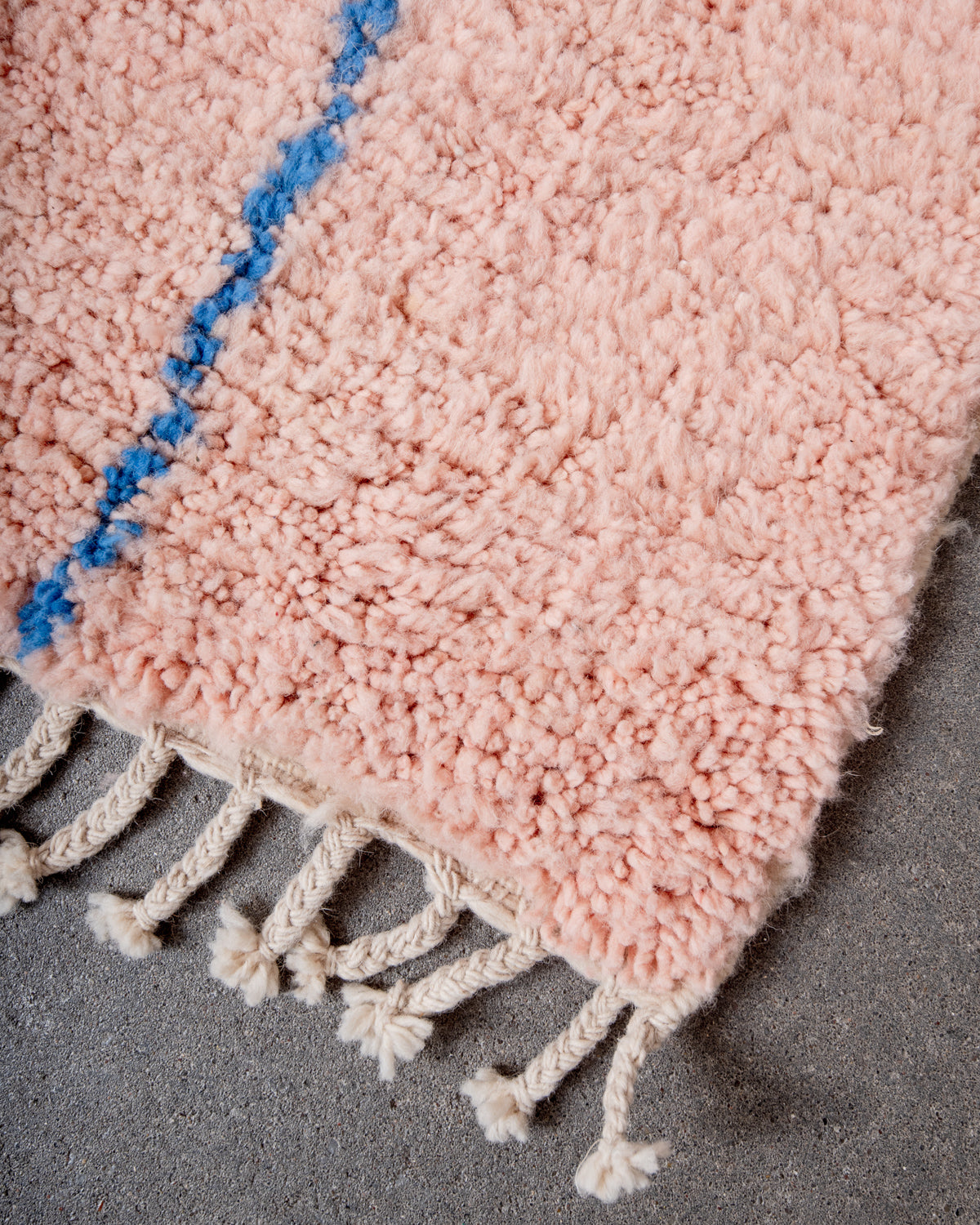 Modern, designer, handcrafted Berber rug from Morocco. Beniourain carpet with beautiful colours and patterns and fluffy wool texture.