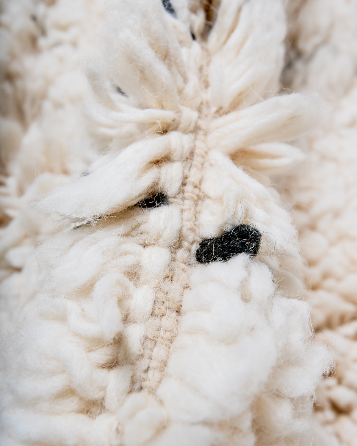 Modern, designer, handcrafted Berber rug from Morocco. Beniourain carpet with minimalist design, natural wool pile and a fluffy texture.