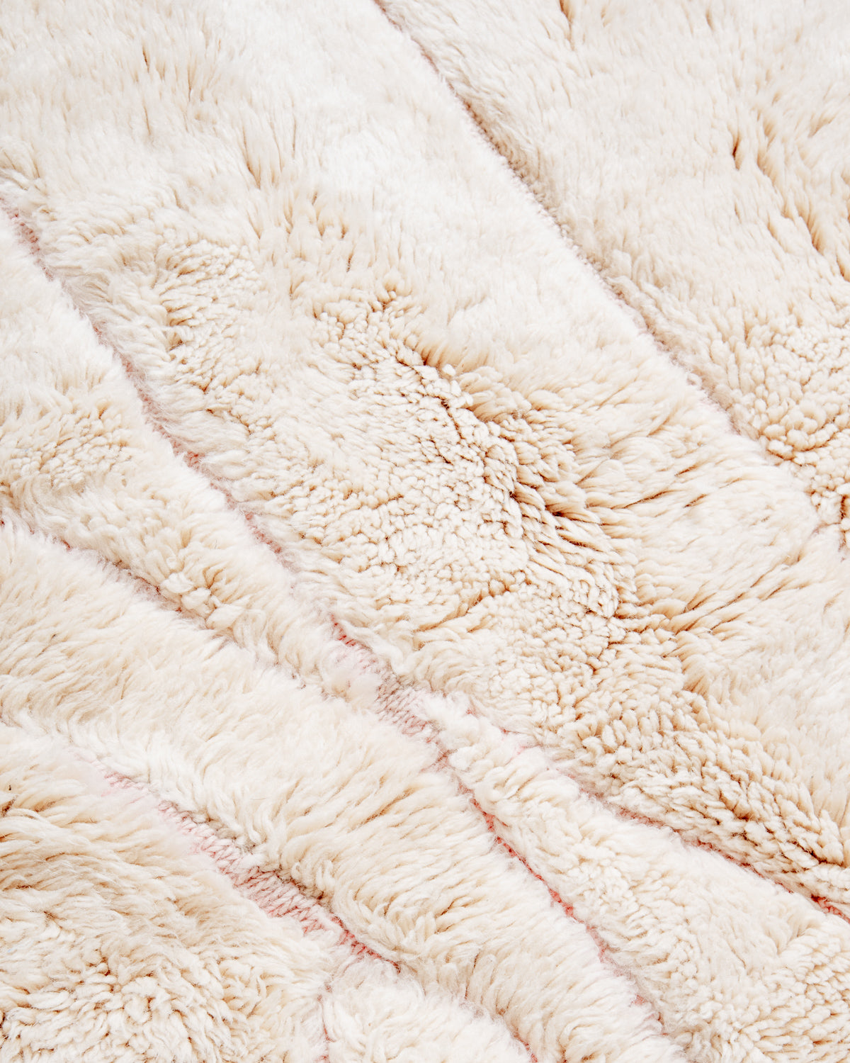 Modern, designer, handcrafted 100% sheep’s wool Berber rug from Morocco. Beni M’rirt carpet with beautiful colours and patterns and fluffy wool texture. 