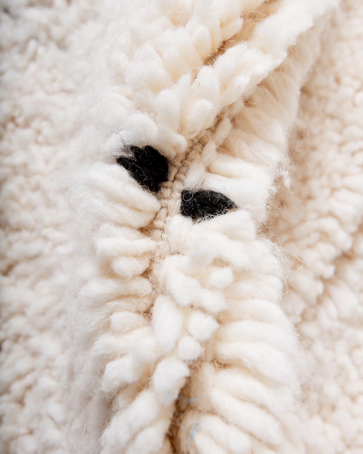 Modern, designer, handcrafted Berber rug from Morocco. Beniourain carpet with minimalist design, natural wool pile and a fluffy texture.