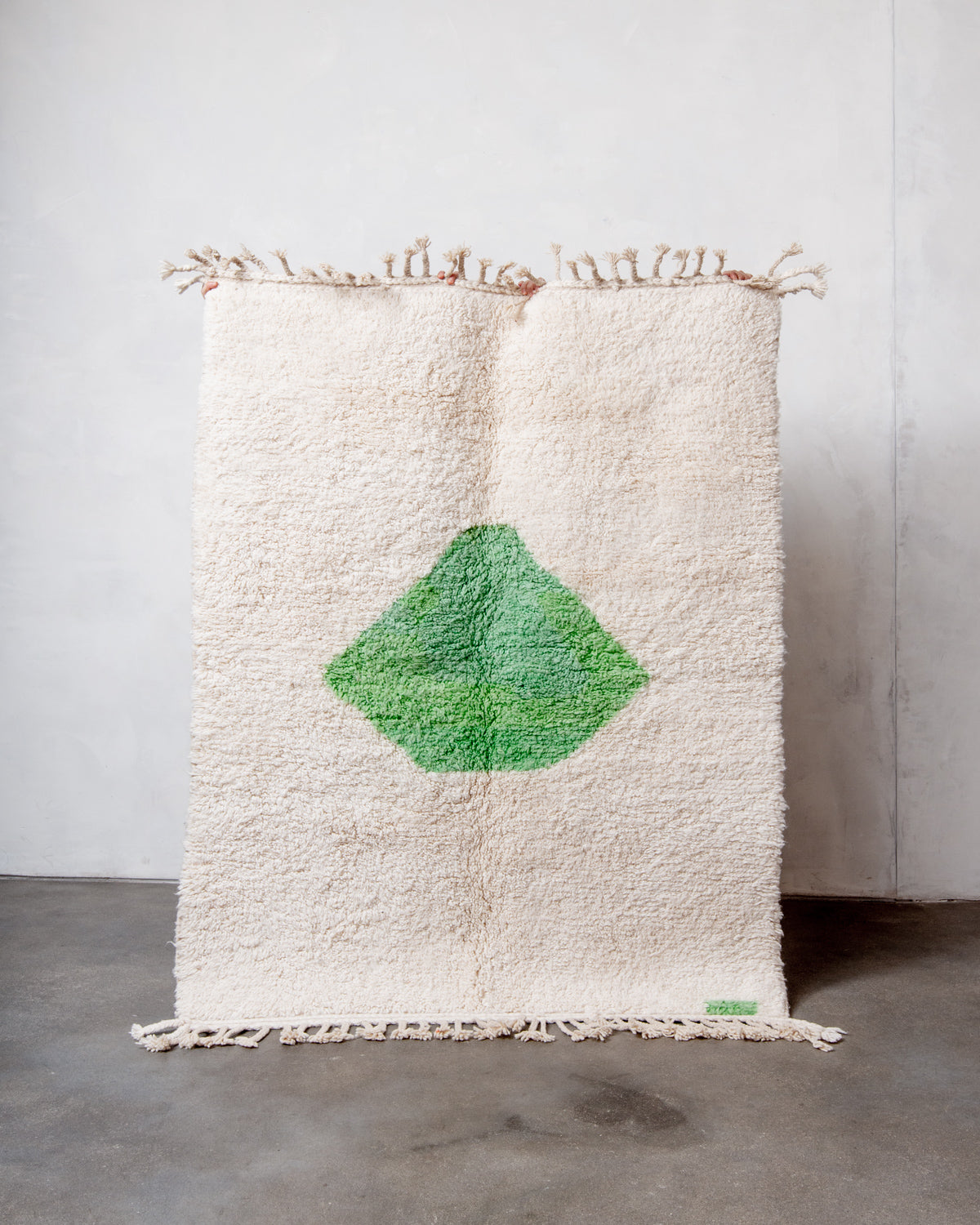 Modern, designer, handcrafted Berber rug from Morocco. Beniourain carpet with beautiful colours and patterns and fluffy wool texture. 