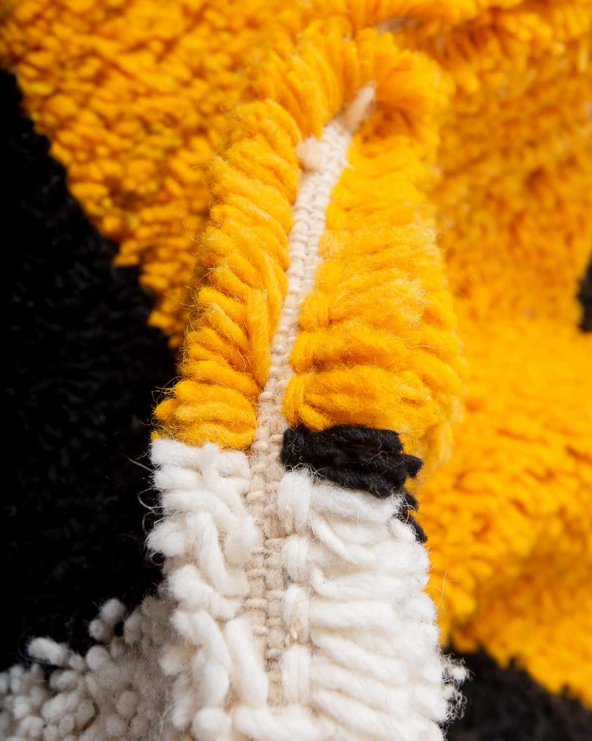 Modern, designer, handcrafted Berber rug from Morocco. Beniourain carpet with beautiful colours and patterns and fluffy wool texture. 