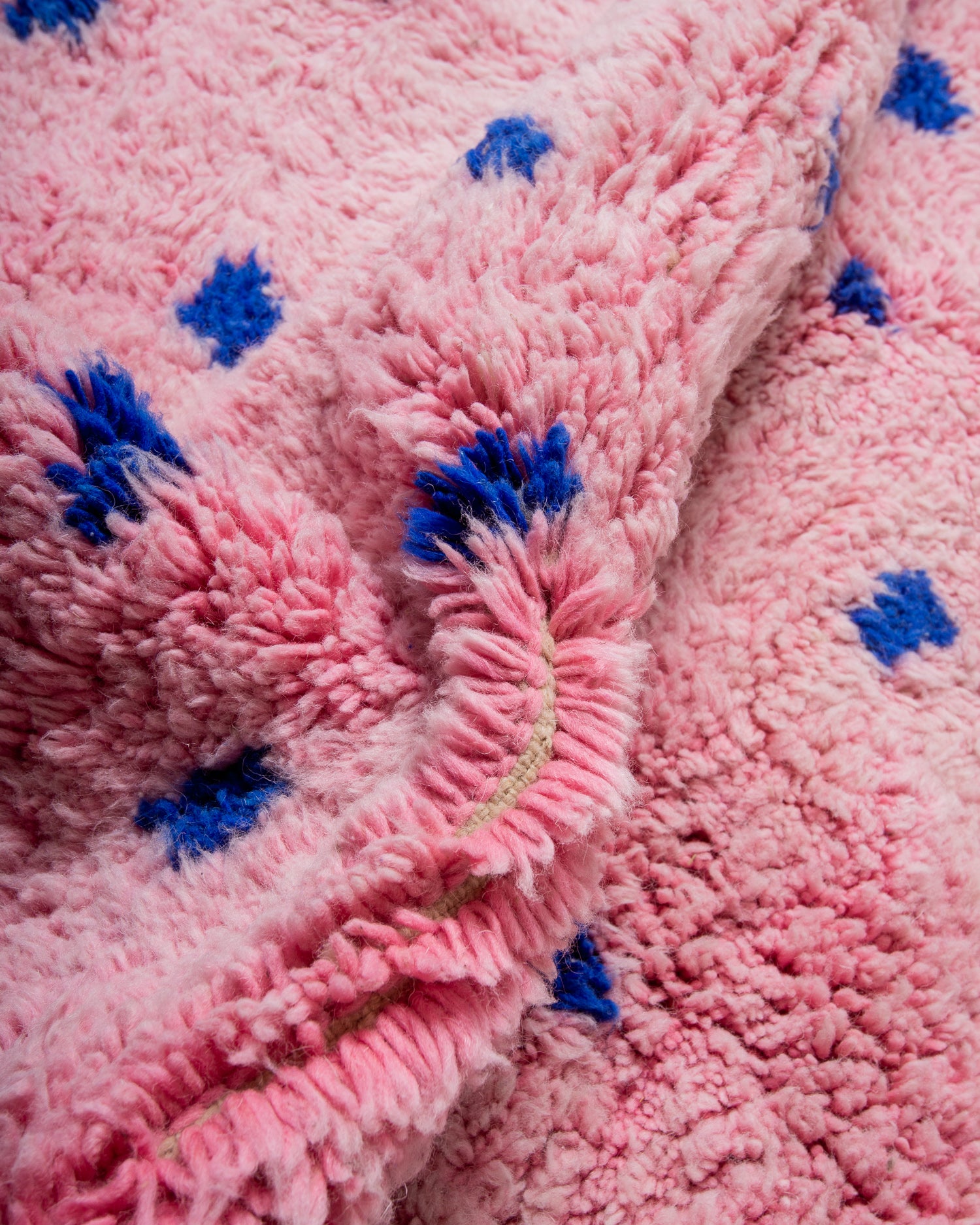 Modern, designer, handcrafted Berber rug from Morocco. Beniourain carpet with beautiful colours and patterns and fluffy wool texture. 