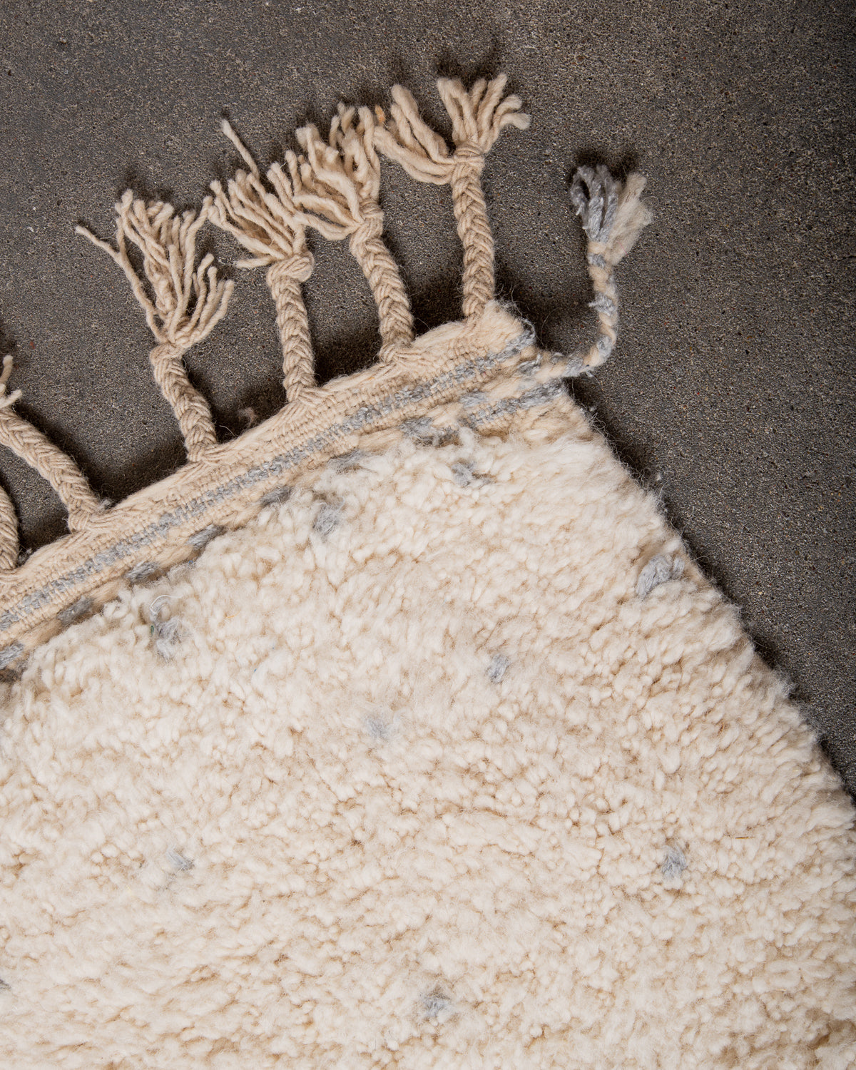 Modern, designer, handcrafted Berber rug from Morocco. Beniourain carpet with beautiful colours and patterns and fluffy wool texture. 