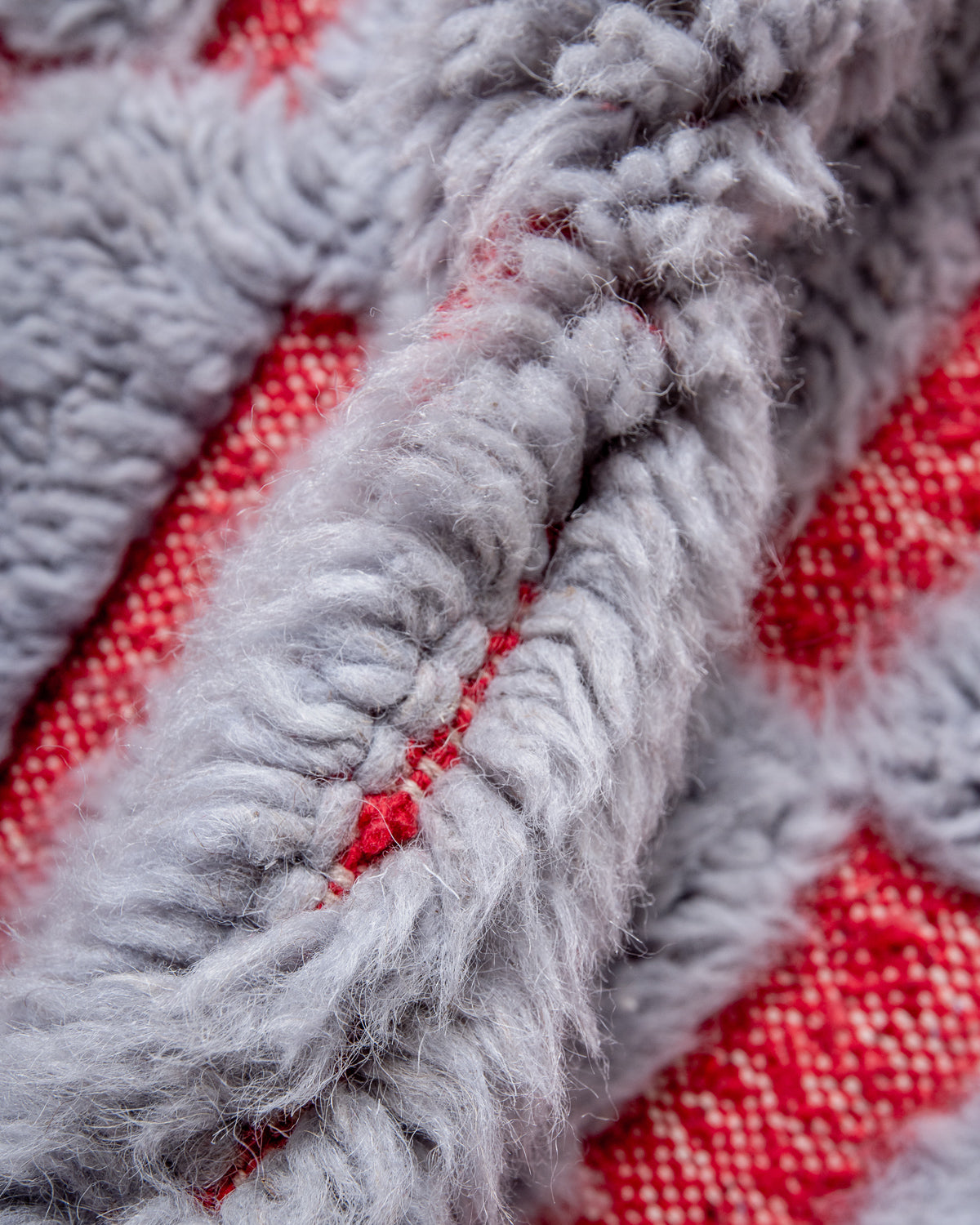 Modern, designer, handcrafted Berber rug from Morocco. Beniourain carpet with beautiful colours and patterns and fluffy wool texture. 