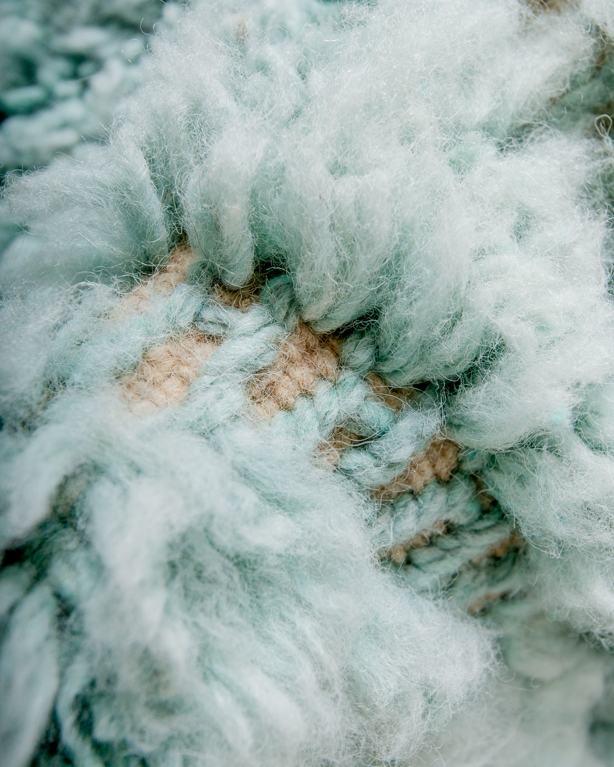 Modern, designer, handcrafted Berber rug from Morocco. Beniourain carpet with beautiful colours and patterns and fluffy wool texture. 