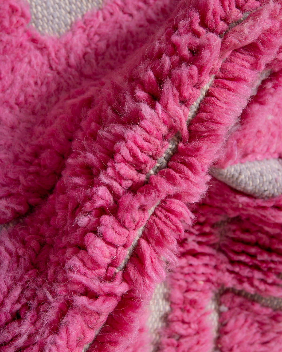 Modern, designer, handcrafted Berber rug from Morocco. Beniourain carpet with beautiful colours and patterns and fluffy wool texture. 