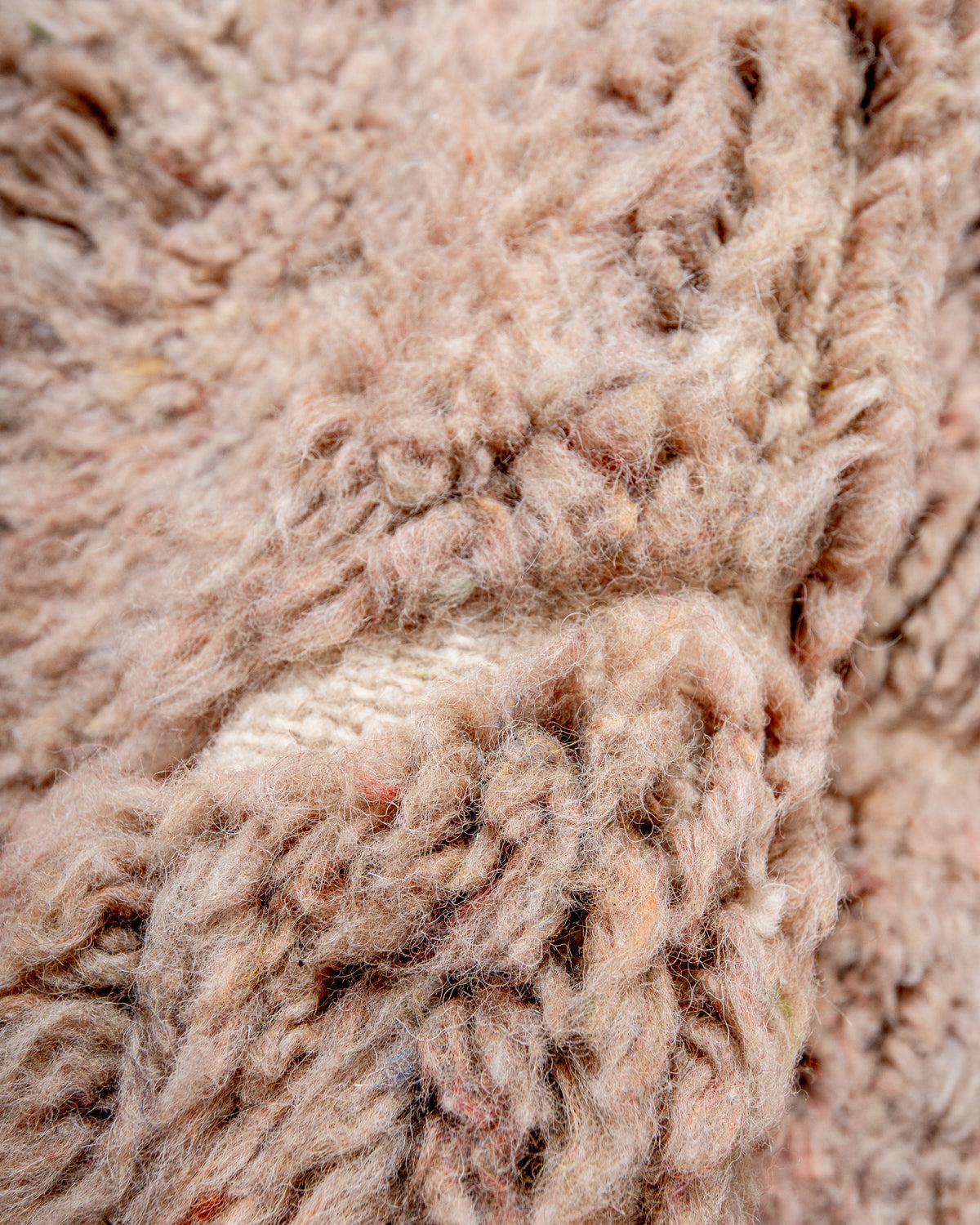 Modern, designer, handcrafted Berber rug from Morocco. Beniourain carpet with beautiful colours and patterns and fluffy wool texture. 