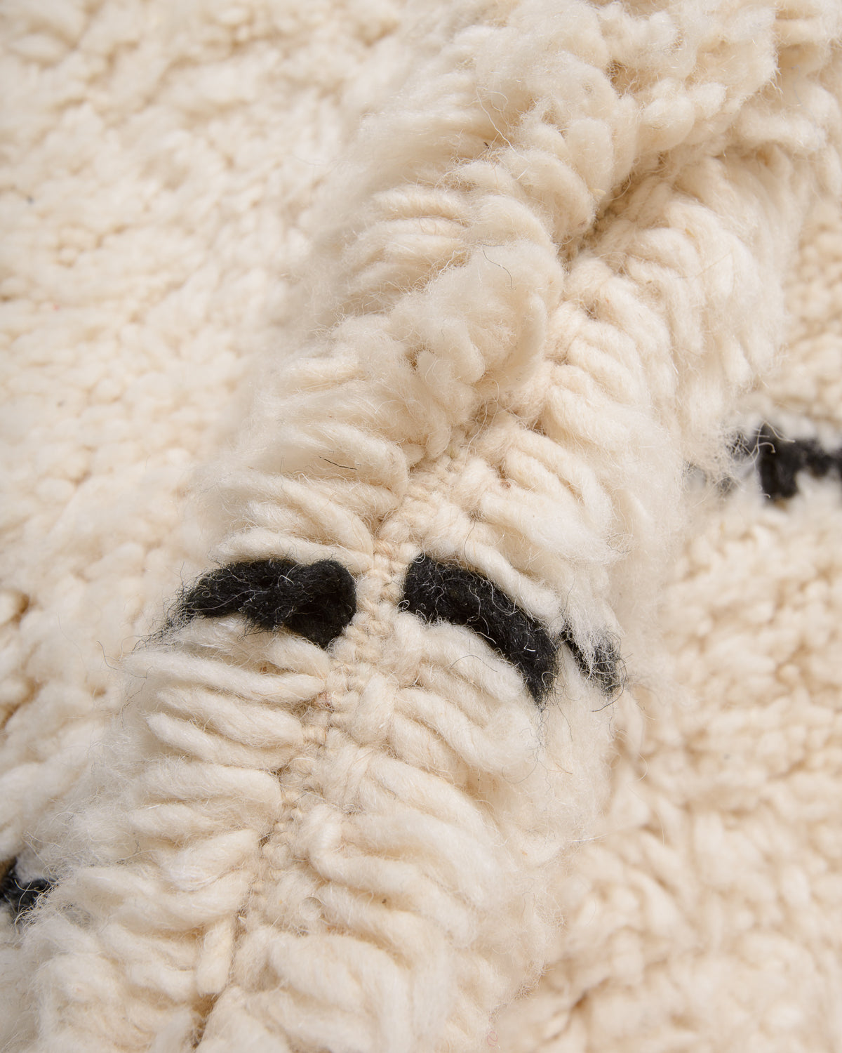 Modern, designer, handcrafted Berber rug from Morocco. Beniourain carpet with minimalist design, natural wool pile and a fluffy texture.