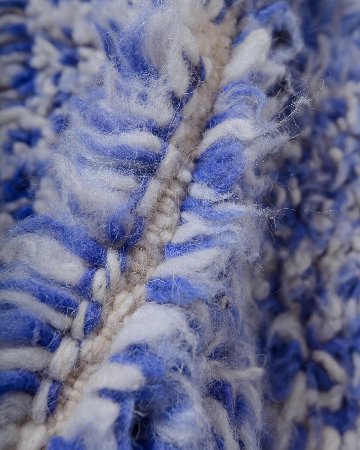 Modern, designer, handcrafted Berber rug from Morocco. Beniourain carpet with beautiful colours and patterns and fluffy wool texture. 