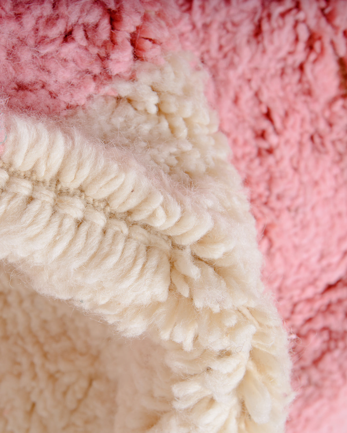 Modern, designer, handcrafted Berber rug from Morocco. Beniourain carpet with beautiful colours and patterns and fluffy wool texture. 