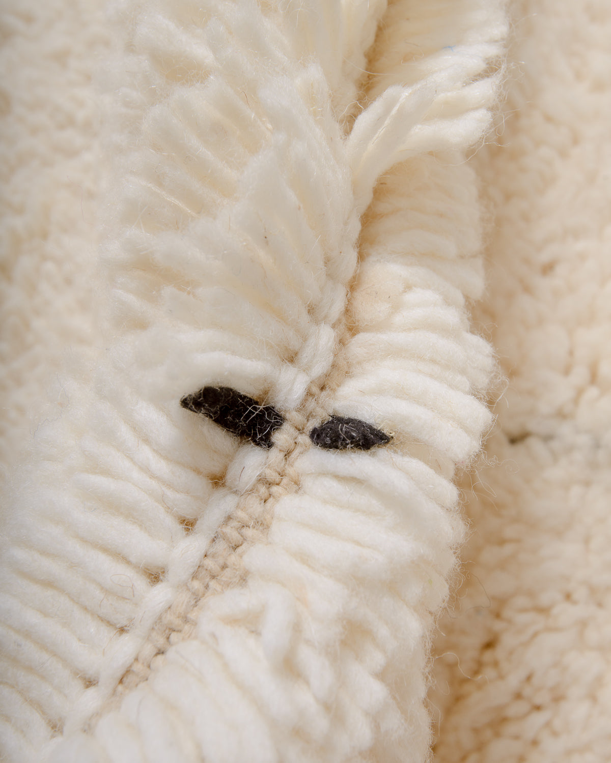 Modern, designer, handcrafted Berber rug from Morocco. Beniourain carpet with minimalist design, natural wool pile and a fluffy texture.