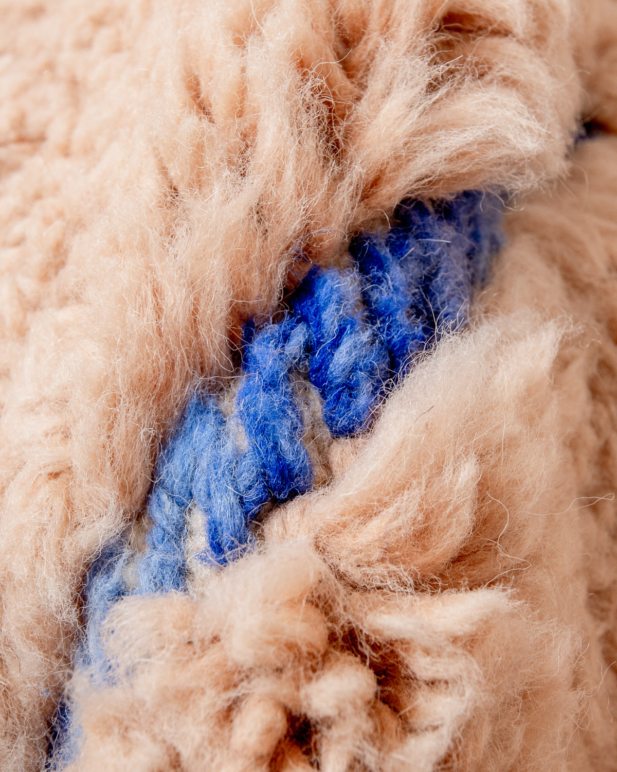 Modern, designer, handcrafted Berber rug from Morocco. Beniourain carpet with beautiful colours and patterns and fluffy wool texture. 