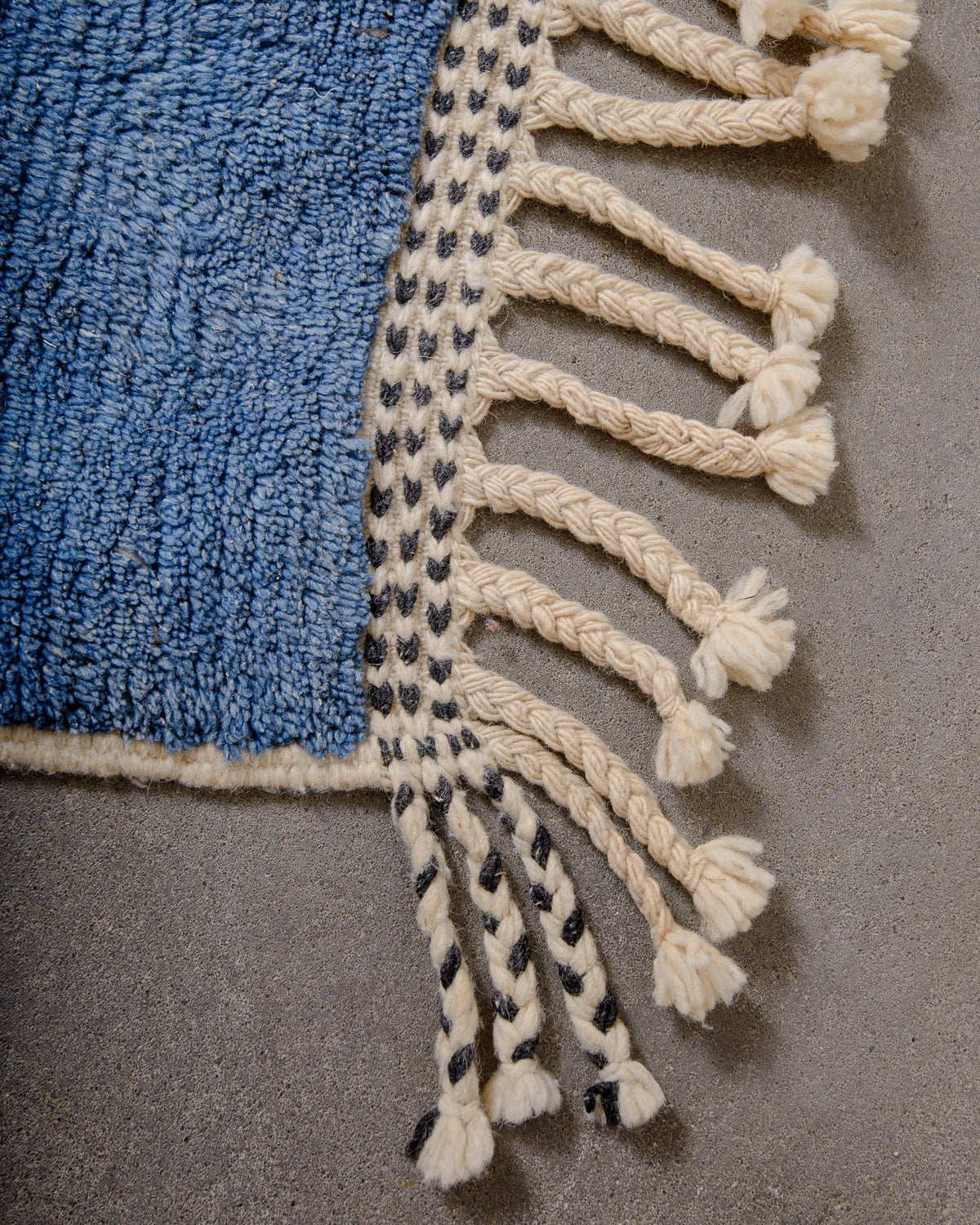 Modern, designer, handcrafted Berber runner rug from Morocco. Beniourain carpet with beautiful colours and patterns and fluffy wool texture.