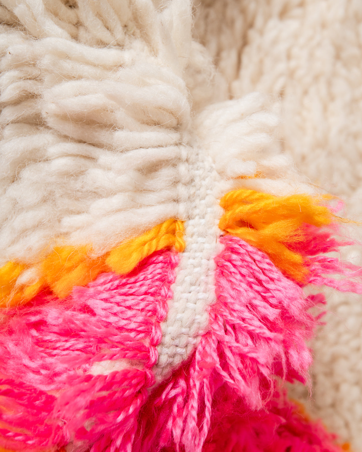 Modern designer handcrafted Berber rug from Morocco. Azilal rug with beautiful colors and patterns. Made of sheep’s wool and colourful cotton.