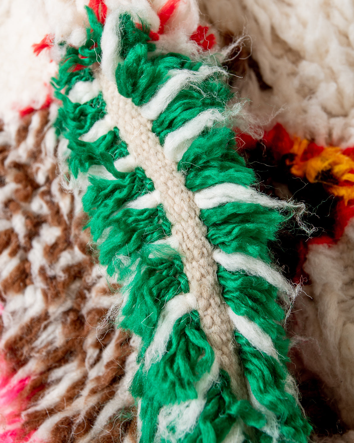 Modern designer handcrafted Berber rug from Morocco. Azilal rug with beautiful colors and patterns. Made of sheep’s wool and colourful cotton.