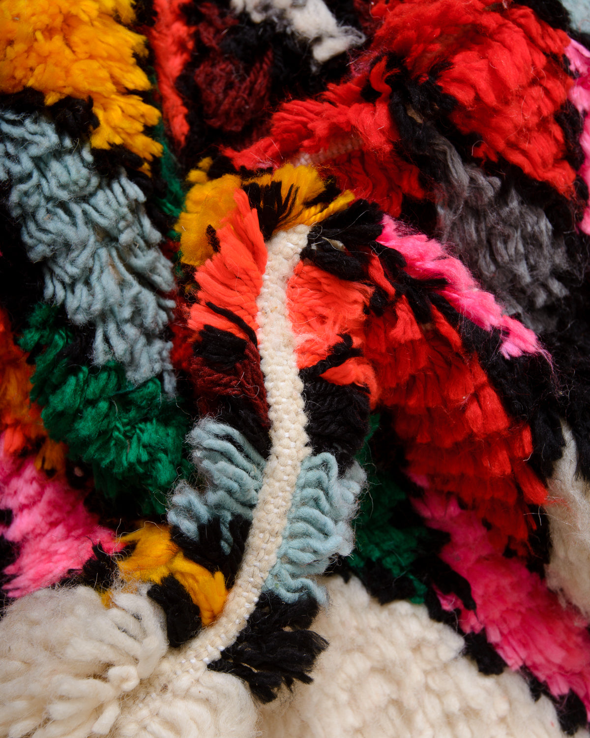 Modern designer handcrafted Berber rug from morocco Azilal with beautiful colors and patterns