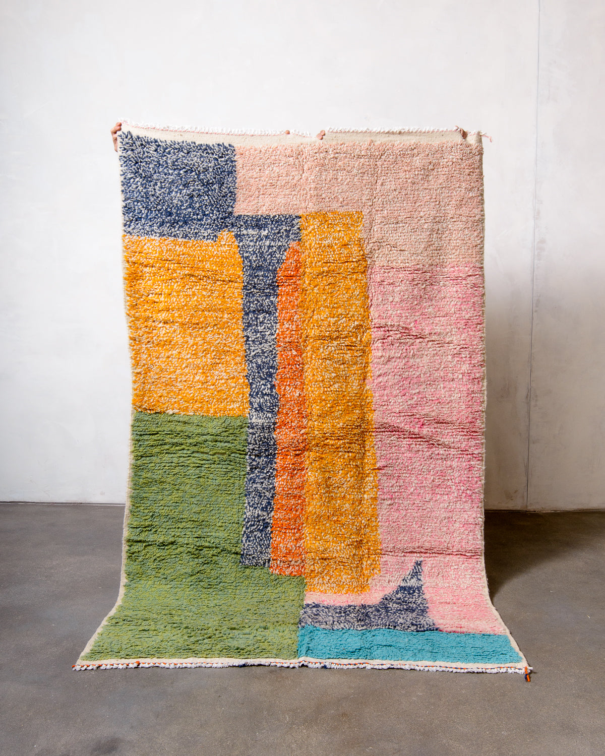 Modern designer handcrafted Berber rug from morocco Azilal with beautiful colors and patterns