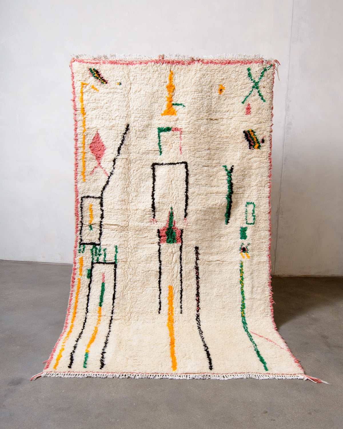 Modern designer handcrafted Berber rug from morocco Azilal with beautiful colors and patterns