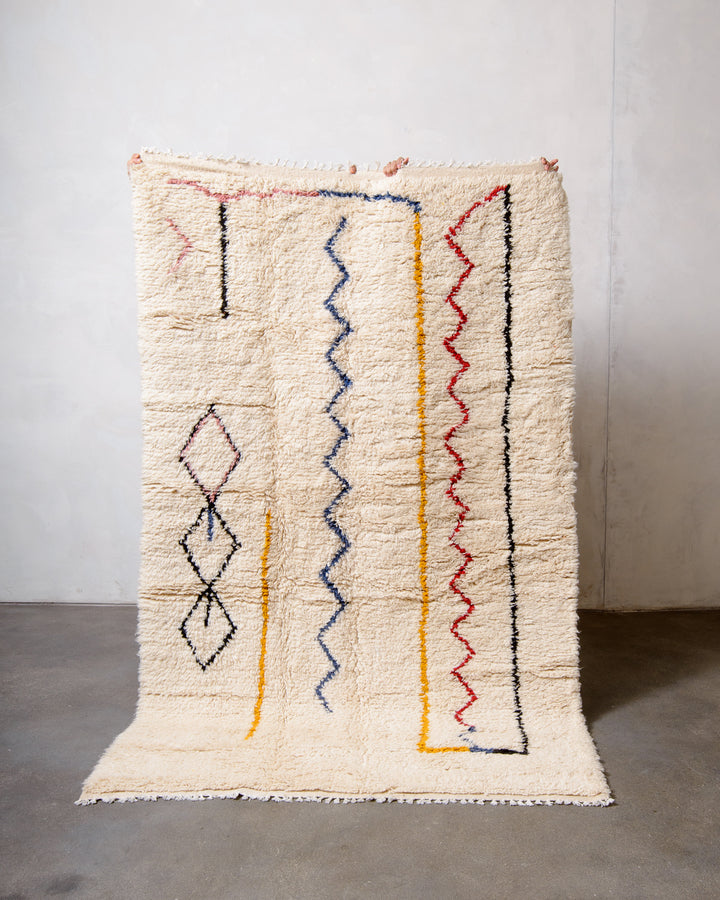 Modern designer handcrafted Berber rug from morocco Azilal with beautiful colors and patterns