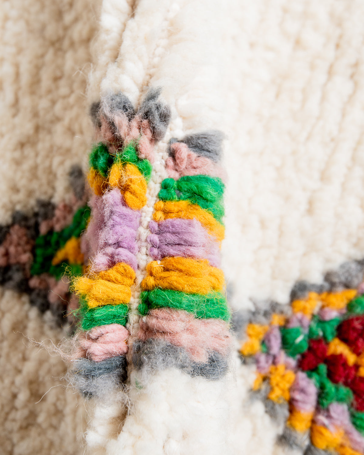 Modern designer handcrafted Berber rug from morocco Azilal with beautiful colors and patterns.