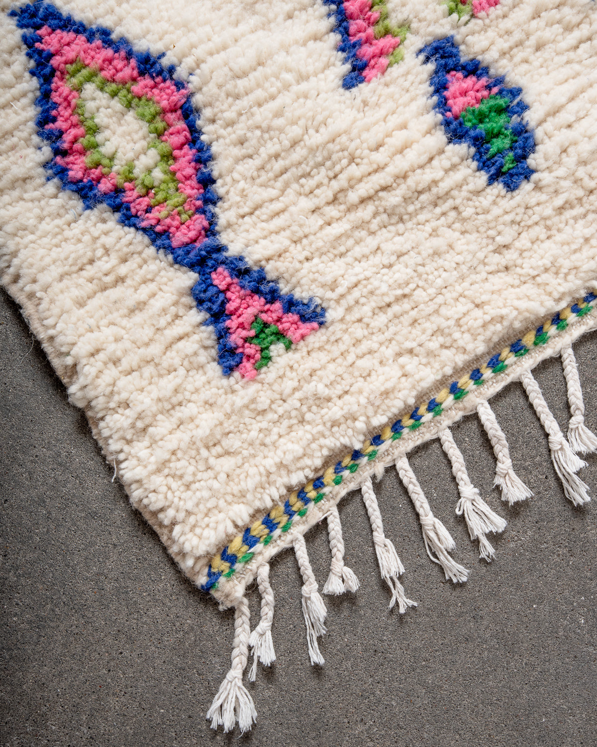 Modern designer handcrafted Berber rug from morocco Azilal with beautiful colors and patterns.