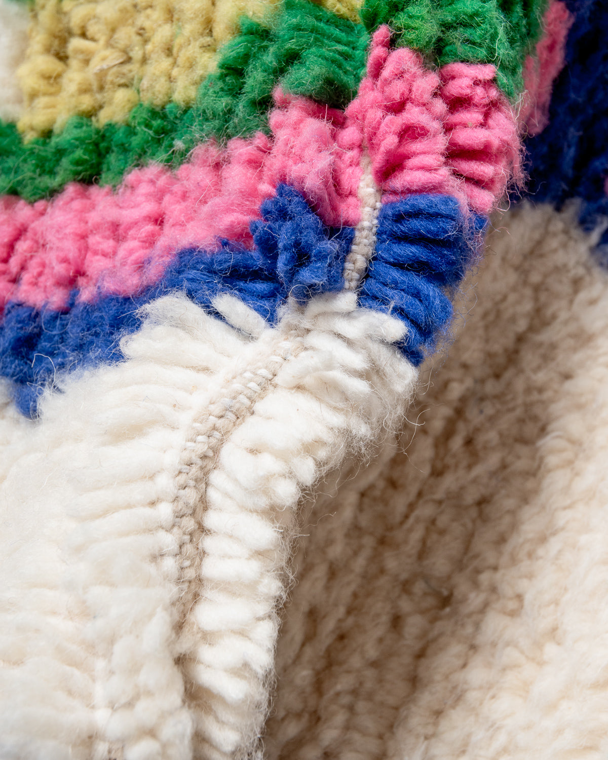 Modern designer handcrafted Berber rug from morocco Azilal with beautiful colors and patterns.