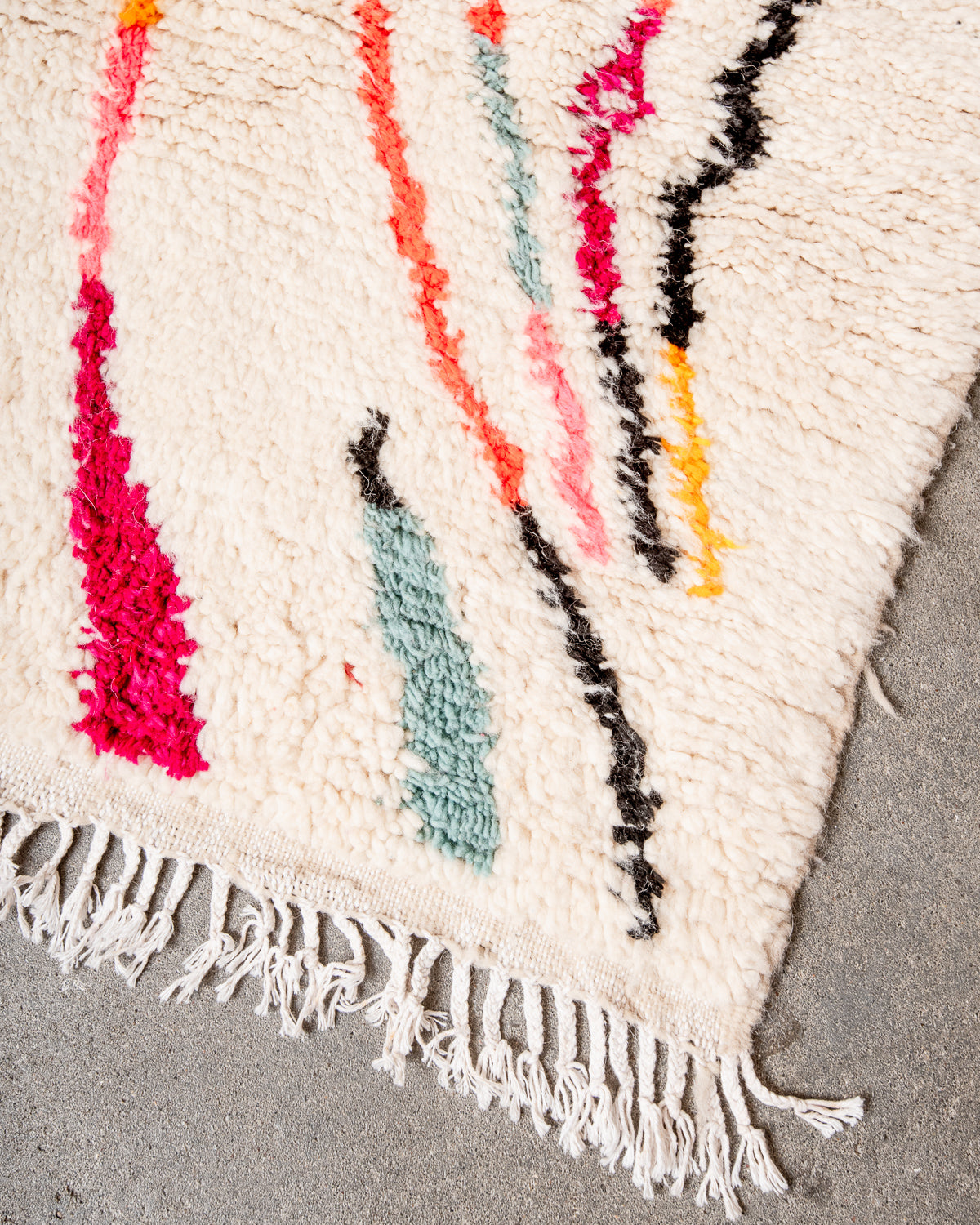 Modern designer handcrafted Berber rug from morocco Azilal with beautiful colors and patterns.