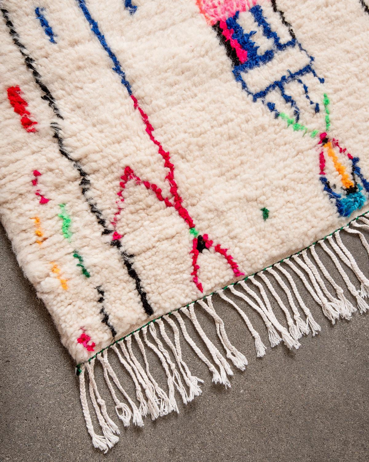 Modern designer handcrafted Berber rug from morocco Azilal with beautiful colors and patterns.