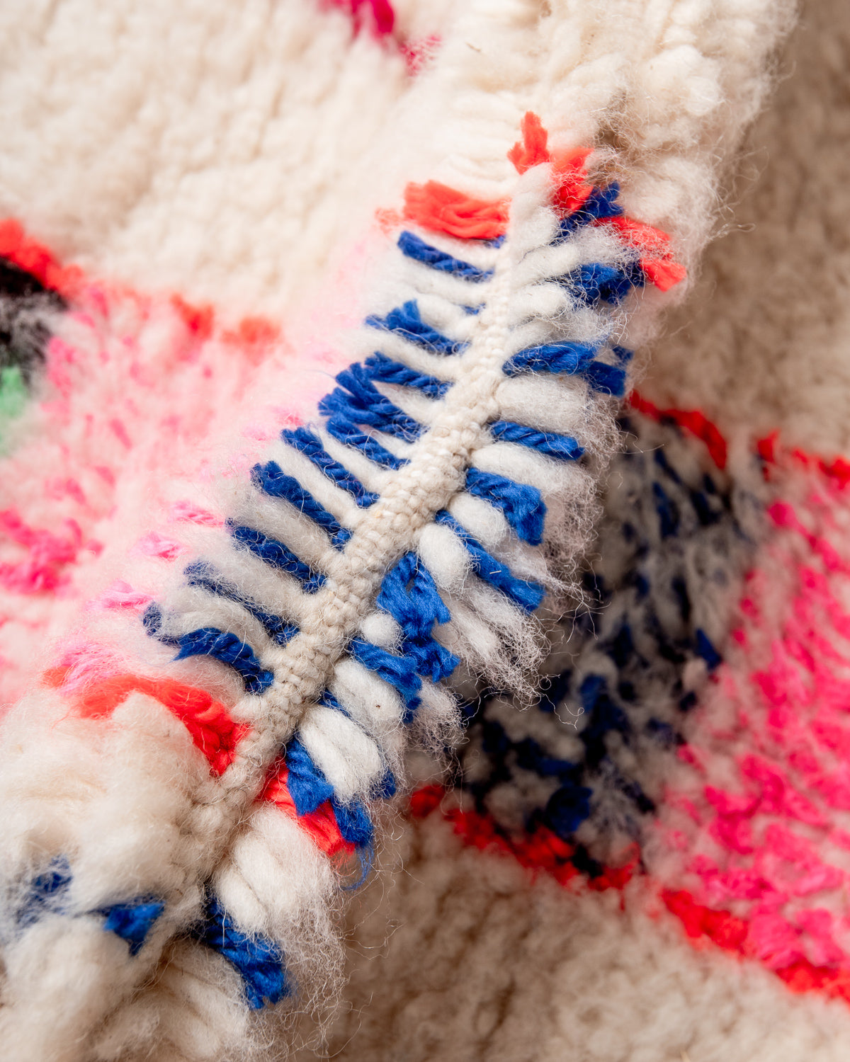 Modern designer handcrafted Berber rug from morocco Azilal with beautiful colors and patterns.