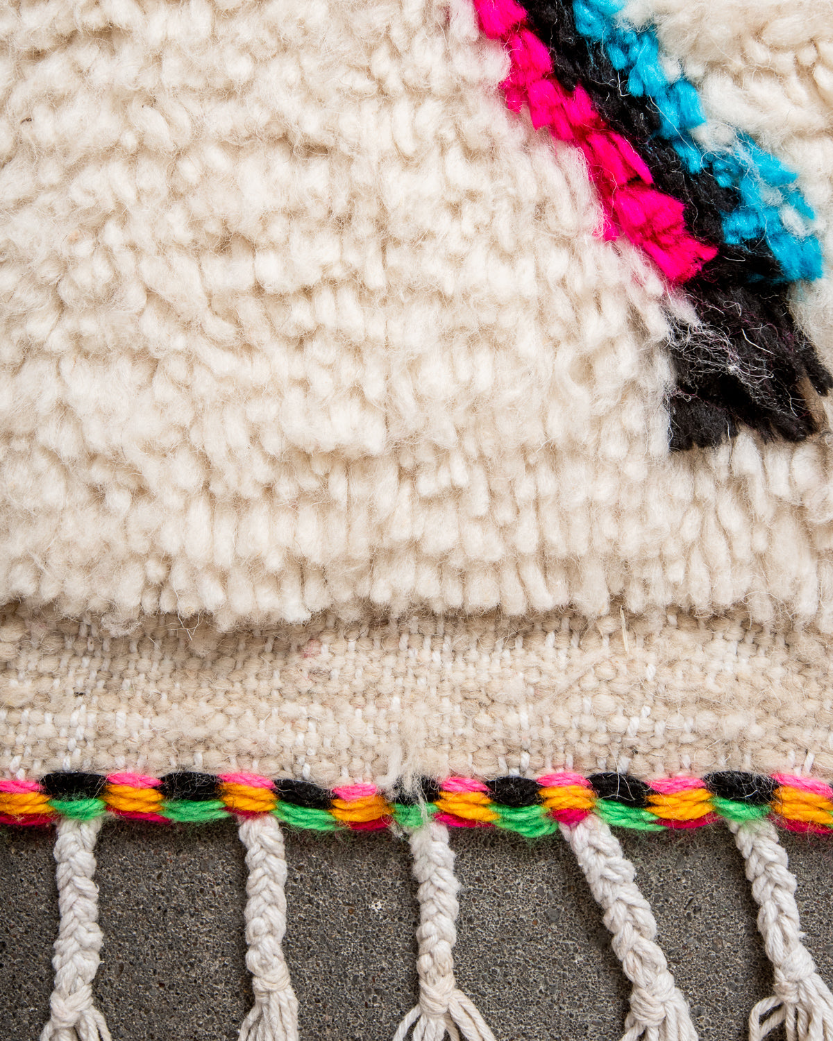 Modern designer handcrafted Berber rug from morocco Azilal with beautiful colors and patterns.