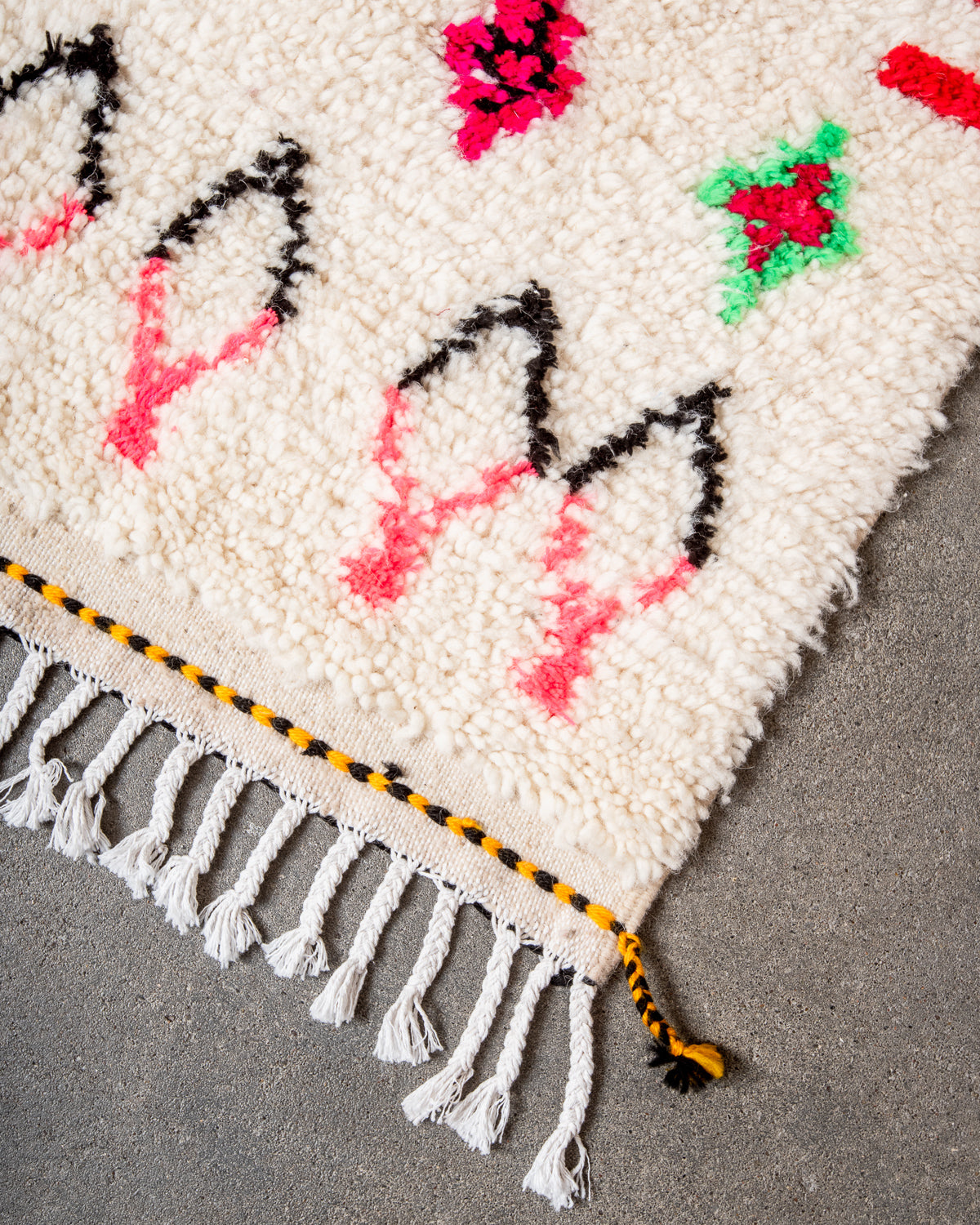 Modern designer handcrafted Berber rug from morocco Azilal with beautiful colors and patterns.