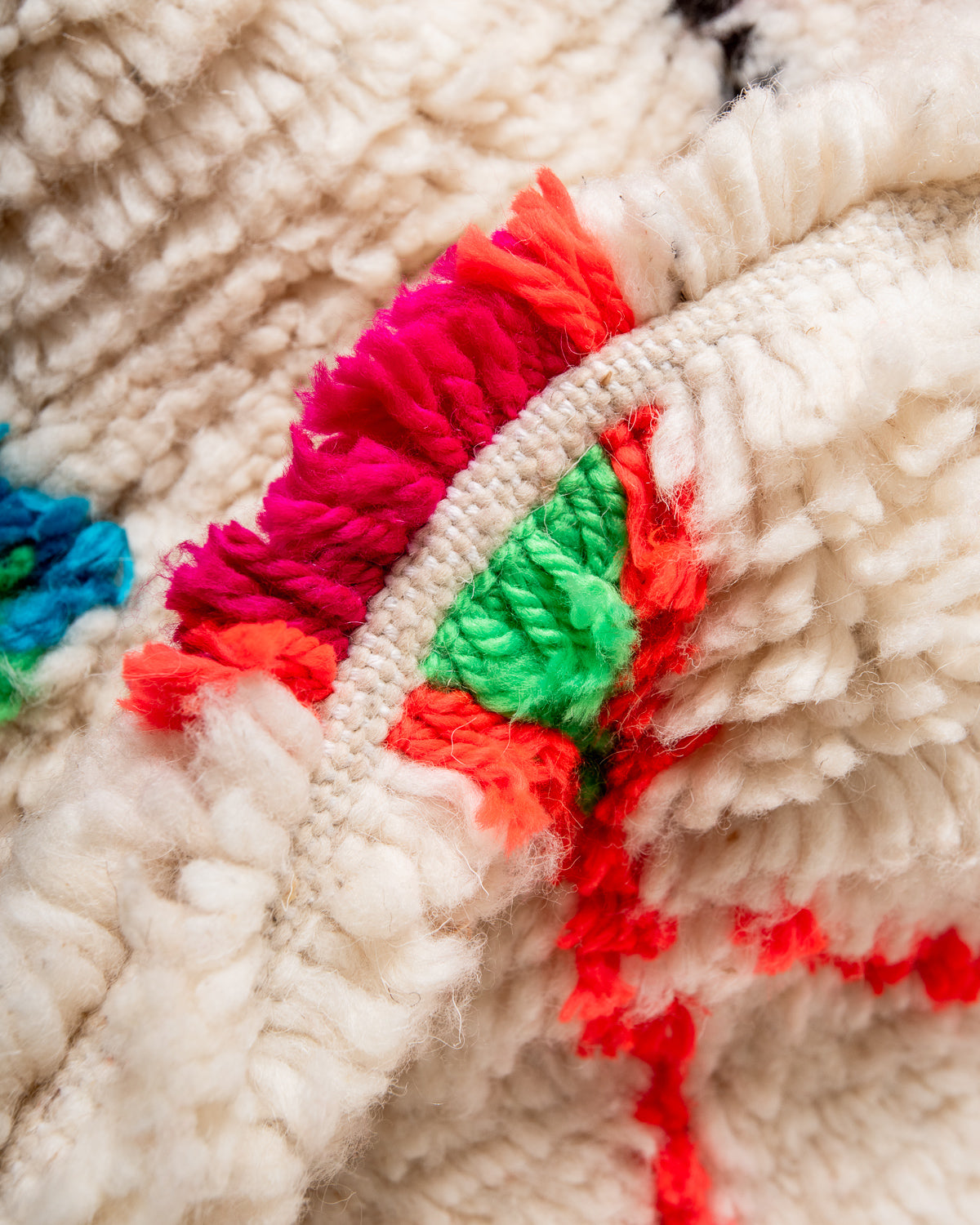 Modern designer handcrafted Berber rug from morocco Azilal with beautiful colors and patterns.