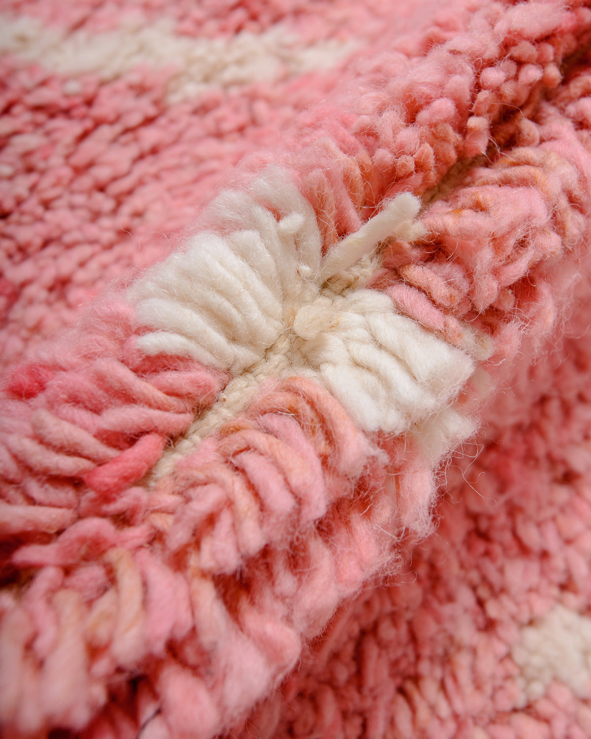 Modern, designer, handcrafted Berber rug from Morocco. Beniourain carpet with beautiful colours and patterns and fluffy wool texture. 