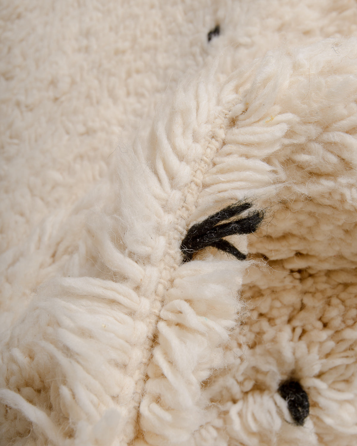 Modern, designer, handcrafted Berber rug from Morocco. Beniourain carpet with minimalist design, natural wool pile and a fluffy texture.